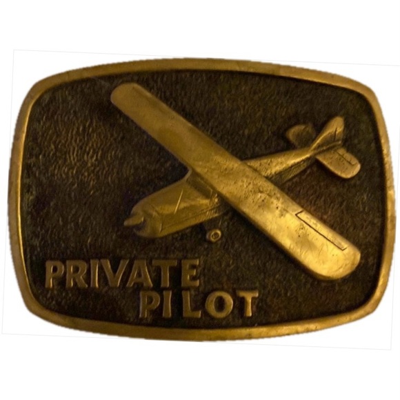 BASIC TOOL SUPPLY- PRIVATE PLANE - Brass belt buckle. Made in USA, cali- 1978 - Picture 2 of 7
